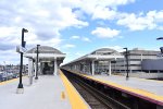 View of the platforms and canopies at Hicksville Station. The station improvements here were finished before the Main Line 3rd track project and East Side Access was completed